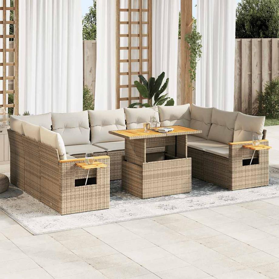 VidaXL Ensemble de canapés de jardin rotin synthétique  