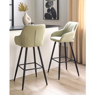 Beliani Set mit 2 Barstühlen aus Stoff Retro DARIEN  