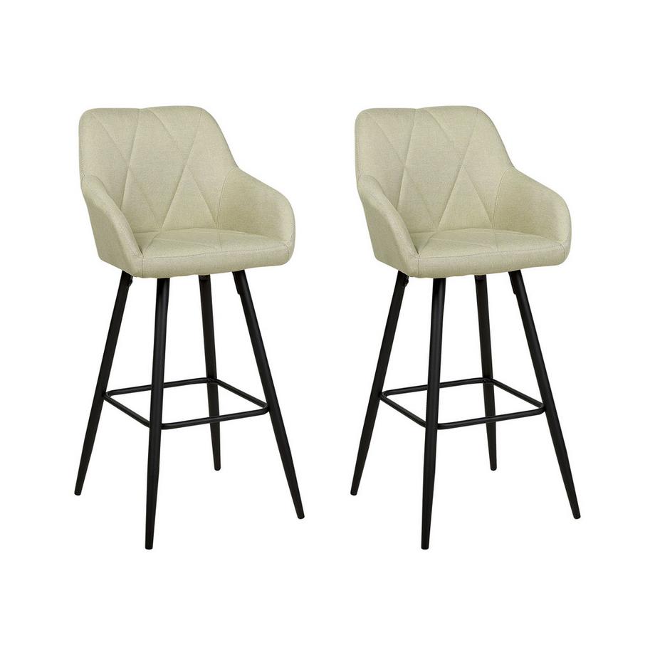 Beliani Set mit 2 Barstühlen aus Stoff Retro DARIEN  