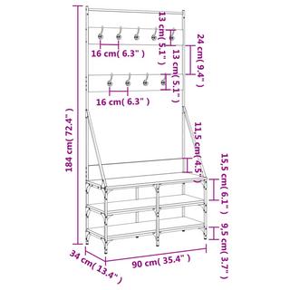 VidaXL Portant à vêtements bois d'ingénierie  