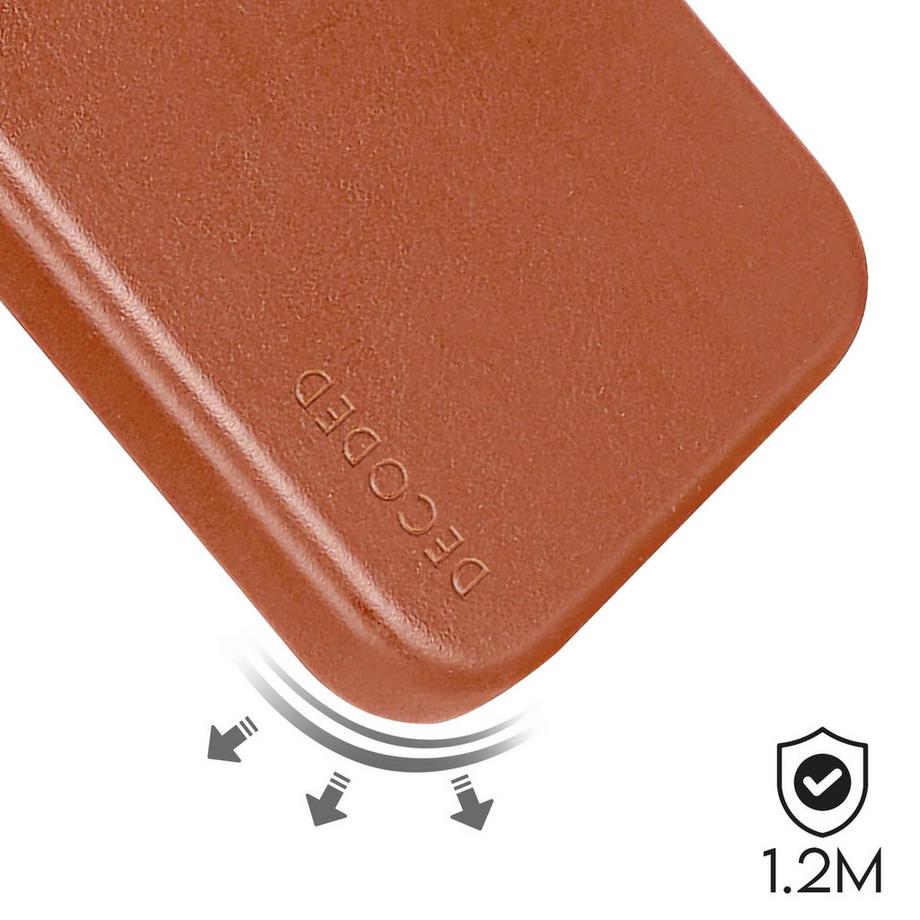 DECODED  Cover pelle iPhone 15 Plus Decoded Tan 