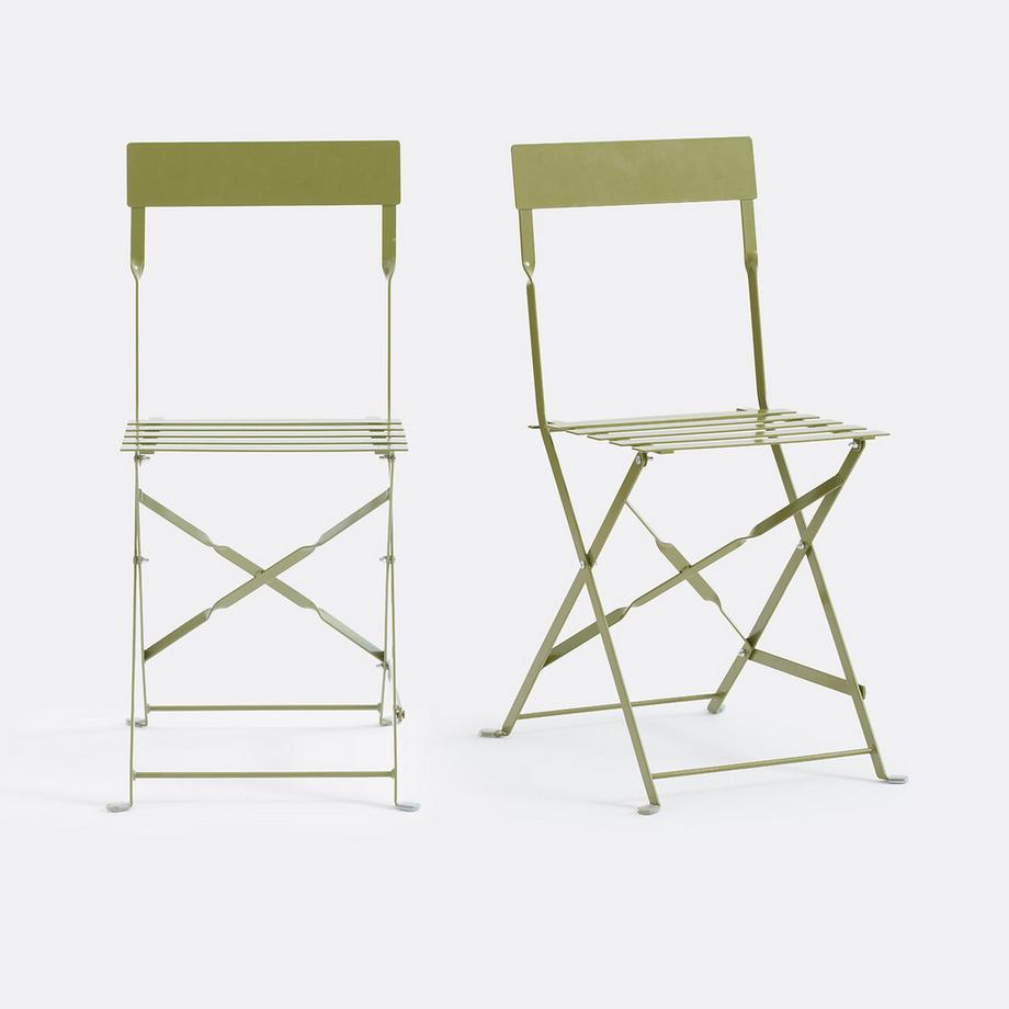 Lot de 2 chaises pliantes métal fer