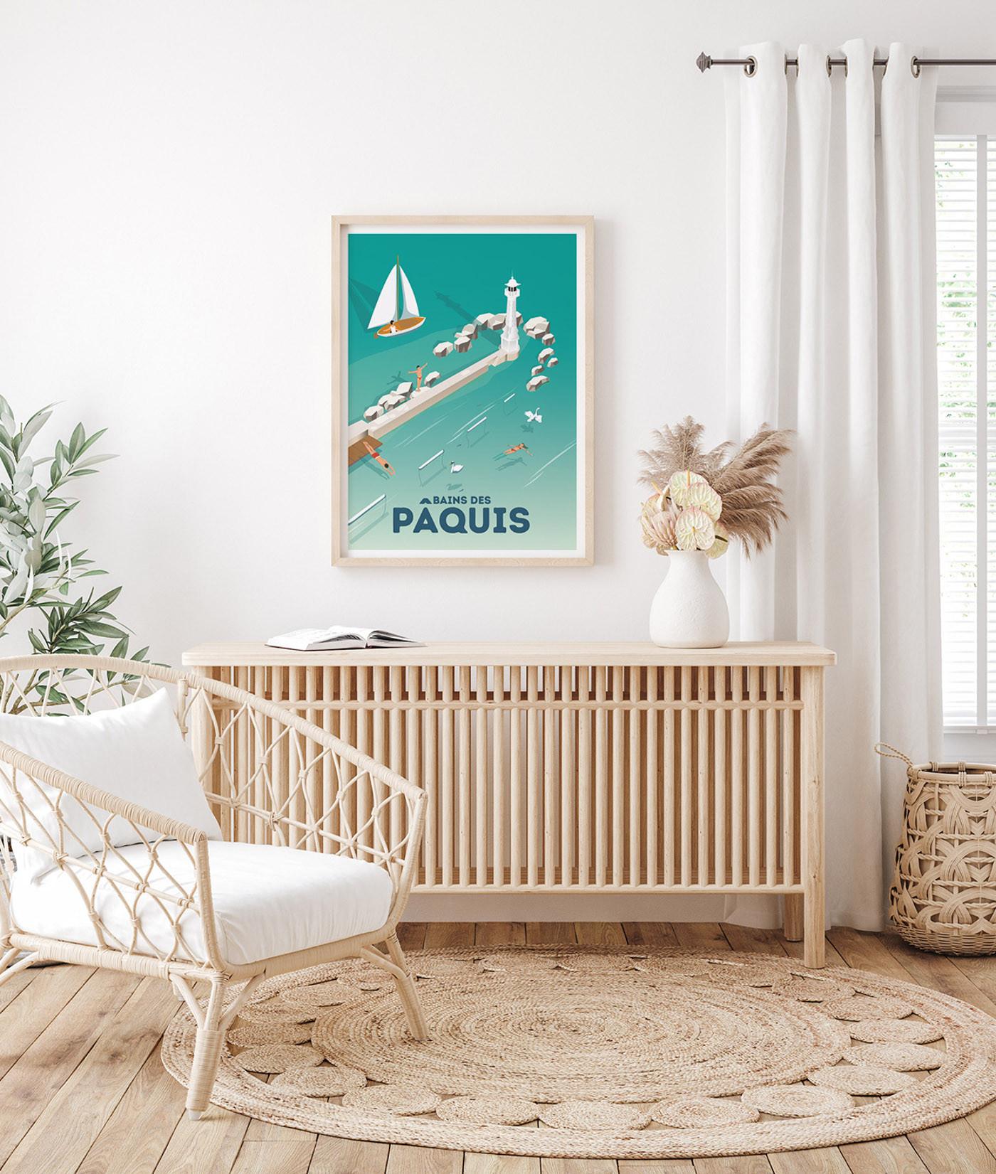 La-Jonx Affiche de Bains des Pâquis - Farniente  