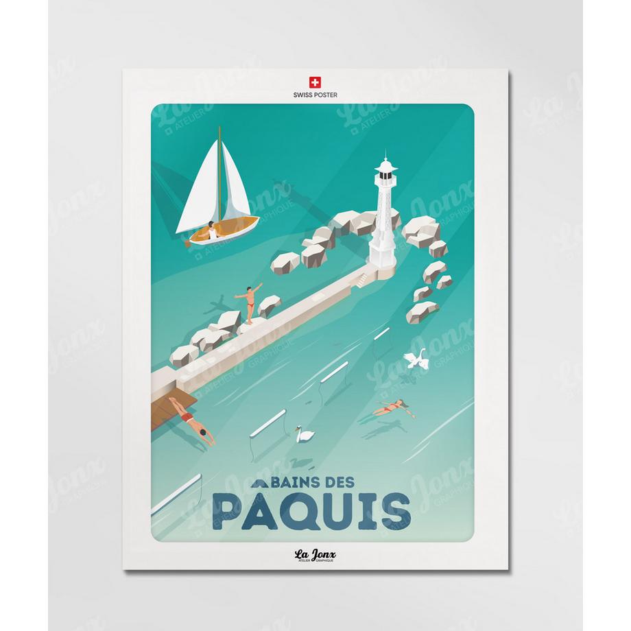 La-Jonx Affiche de Bains des Pâquis - Farniente  