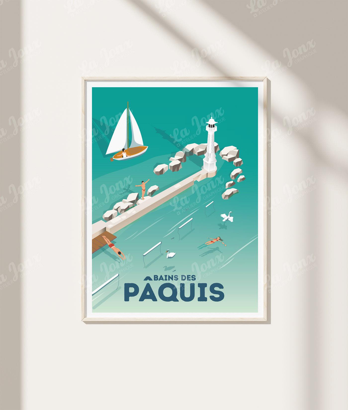 La-Jonx Affiche de Bains des Pâquis - Farniente  