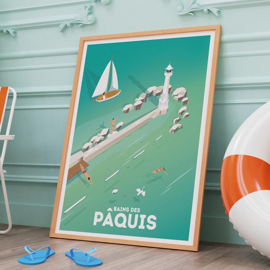 La-Jonx Affiche de Bains des Pâquis - Farniente  