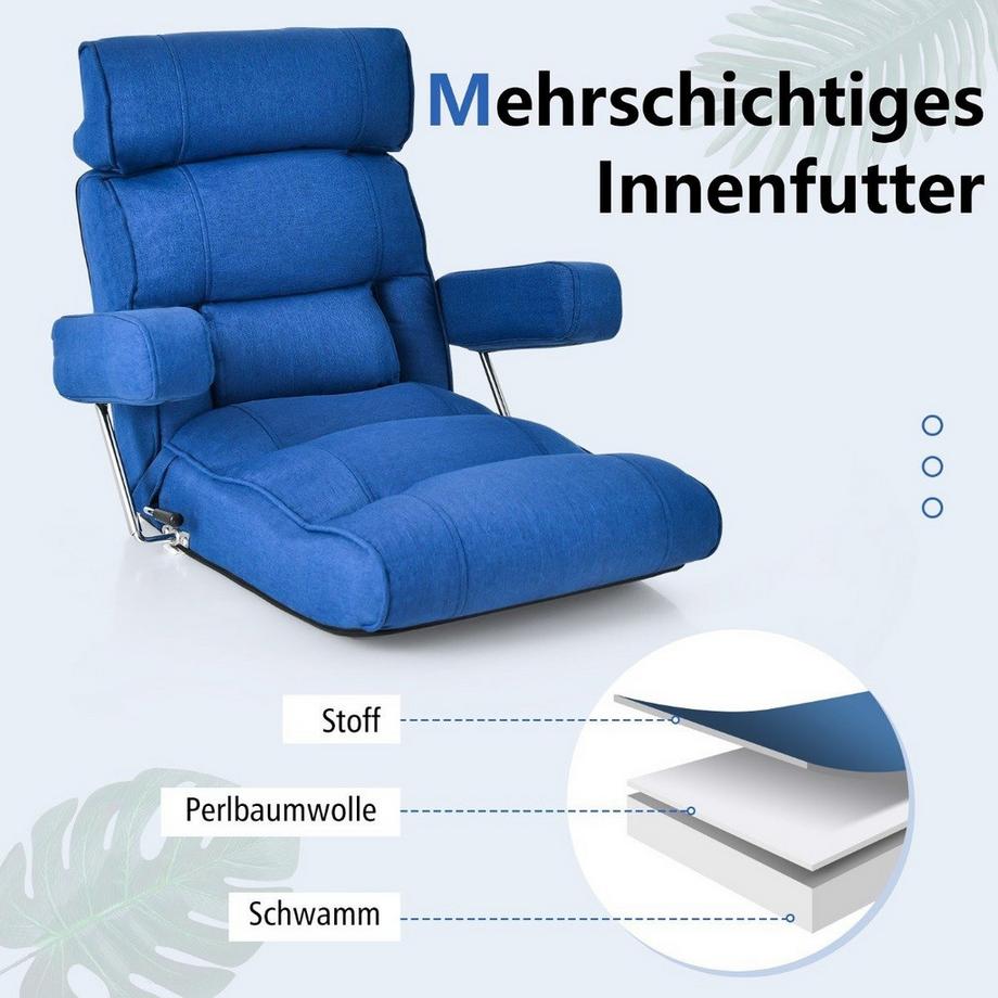 Northix Bodenstuhl klappbares Bondensofa mit verstellbarer Rückenlehne  