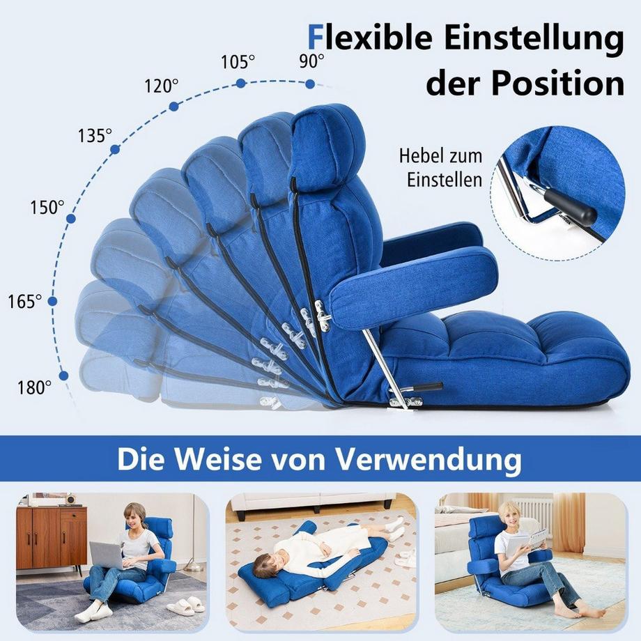 Bodenstuhl klappbares Bondensofa mit verstellbarer Rückenlehne