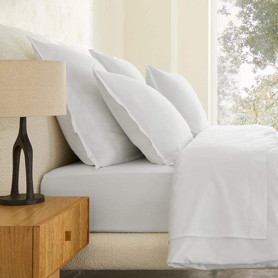 Taie d'oreiller en satin de coton lavé