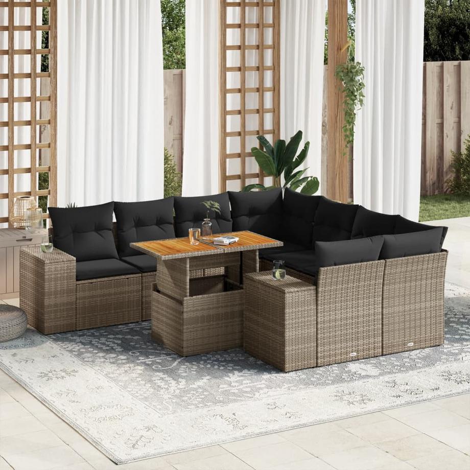 VidaXL set di divani da giardino Polirattan  