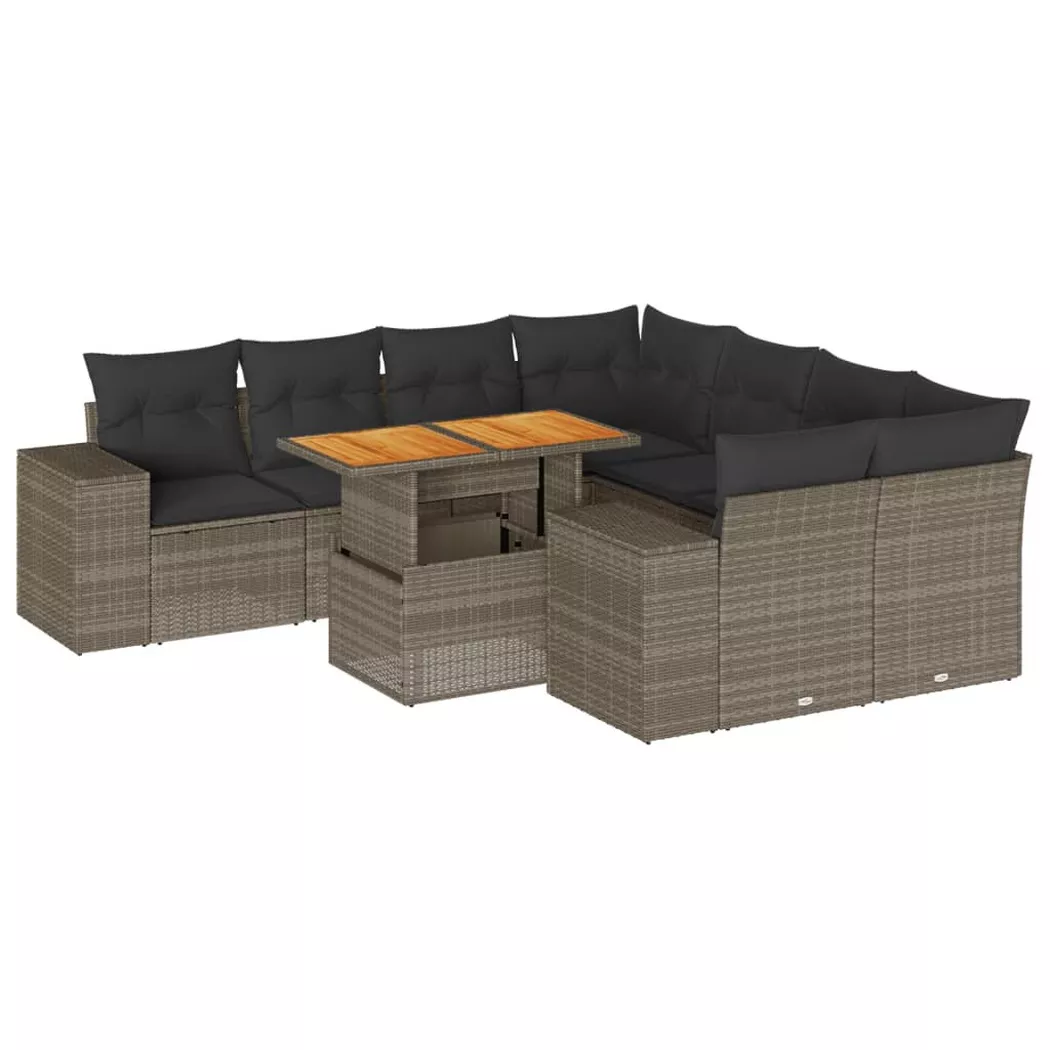 VidaXL - Garten sofagarnitur poly-rattan, One Size, Grau