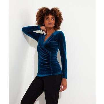 Velours Mock Wrap Top