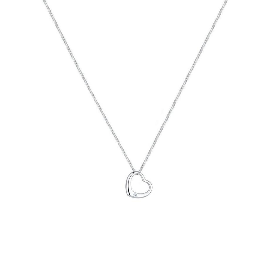 Elli  Collier Femmes Pendentif Coeur Avec Diamant (0.03 Ct.) 