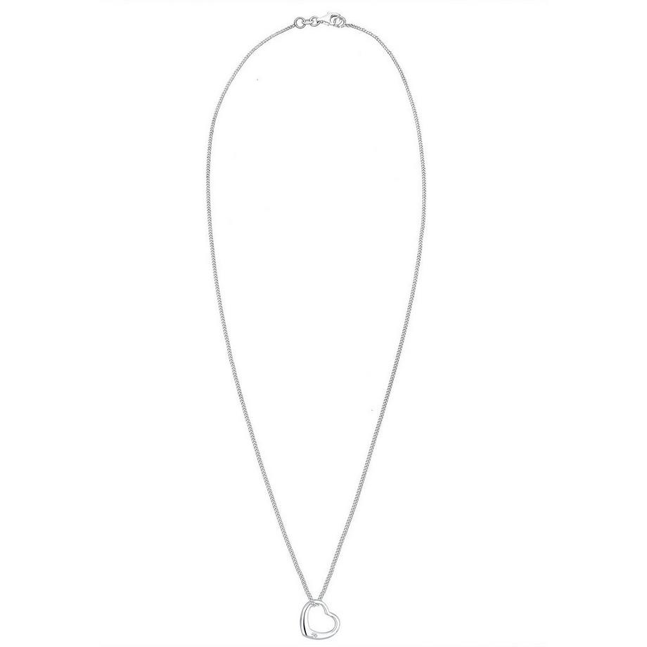 Elli  Collier Femmes Pendentif Coeur Avec Diamant (0.03 Ct.) 