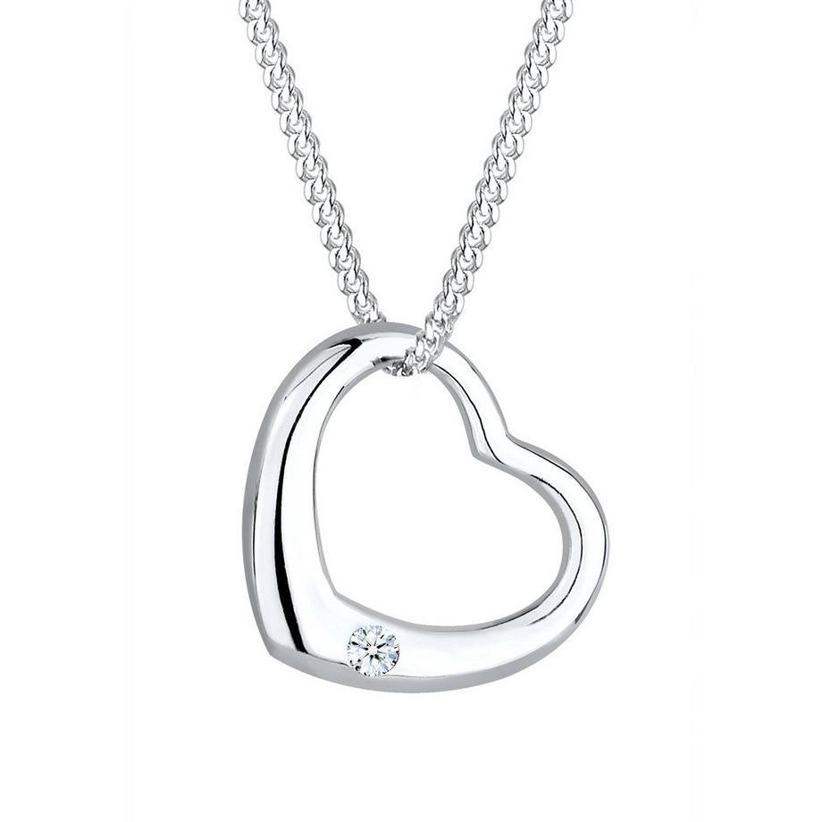 Collier Femmes Pendentif Coeur Avec Diamant (0.03 Ct.)