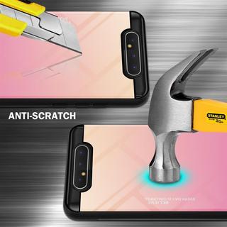 Cadorabo  Housse compatible avec Samsung Galaxy A80 / A90 4G - Coque de protection bicolore en silicone TPU et dos en verre trempé 