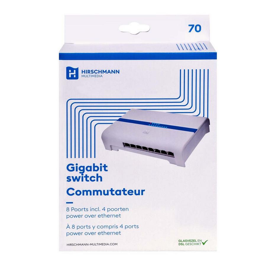 Nedis  CAS 8 Shop 8 Poorts Gigabit Switch mit Poe 