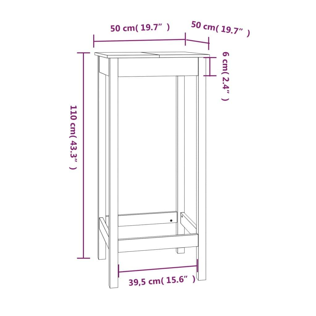 VidaXL Table de bar bois  