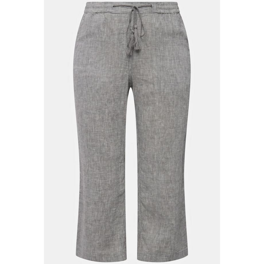 Ulla Popken Pantaloni di lino 7/8 Vita elastica  