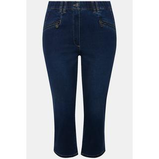 Ulla Popken Jeans Mony 7/8 Vita Elastica Tasche con Cerniera  