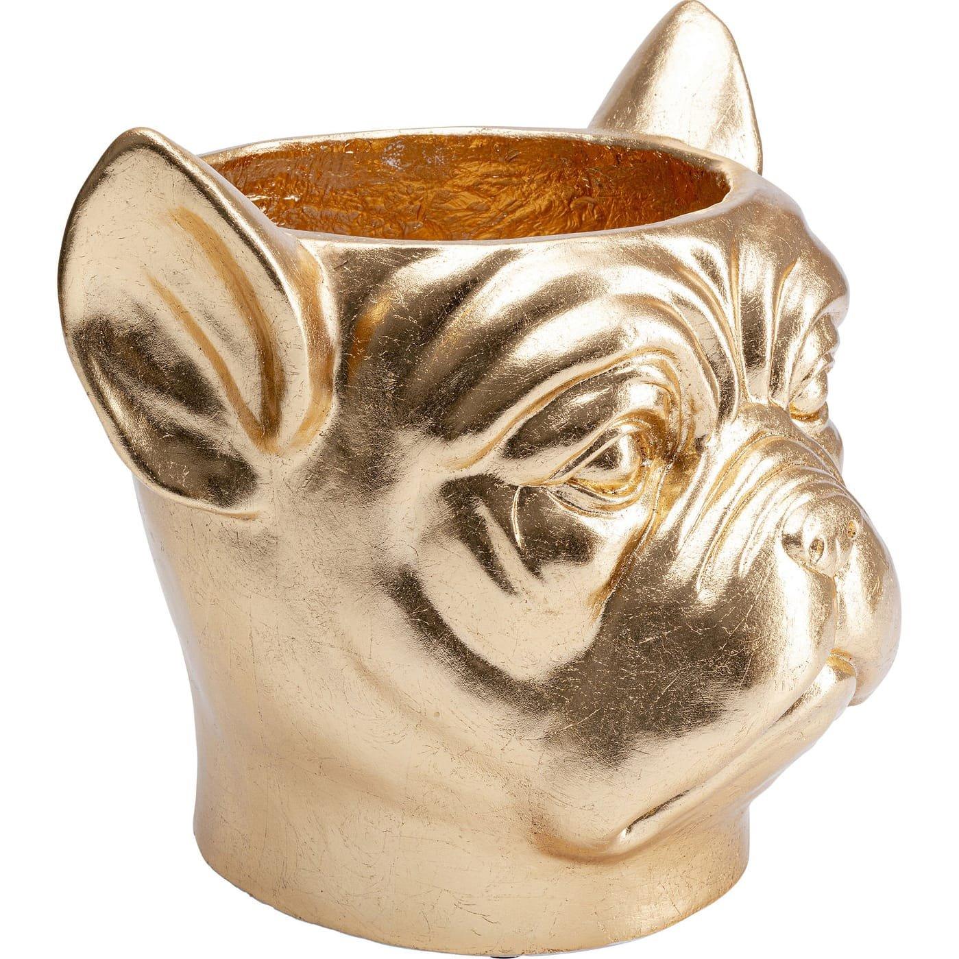 KARE Design Deko Übertopf Bulldog Gold  