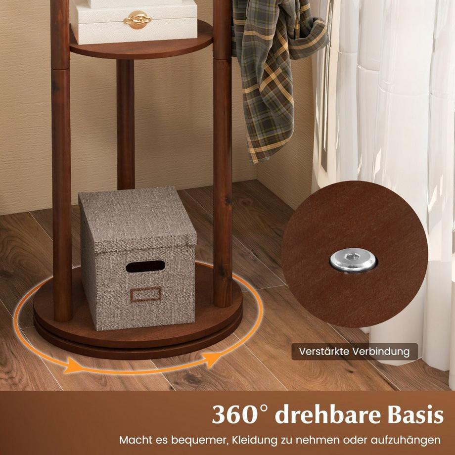 Porte-manteau rotatif avec étagères