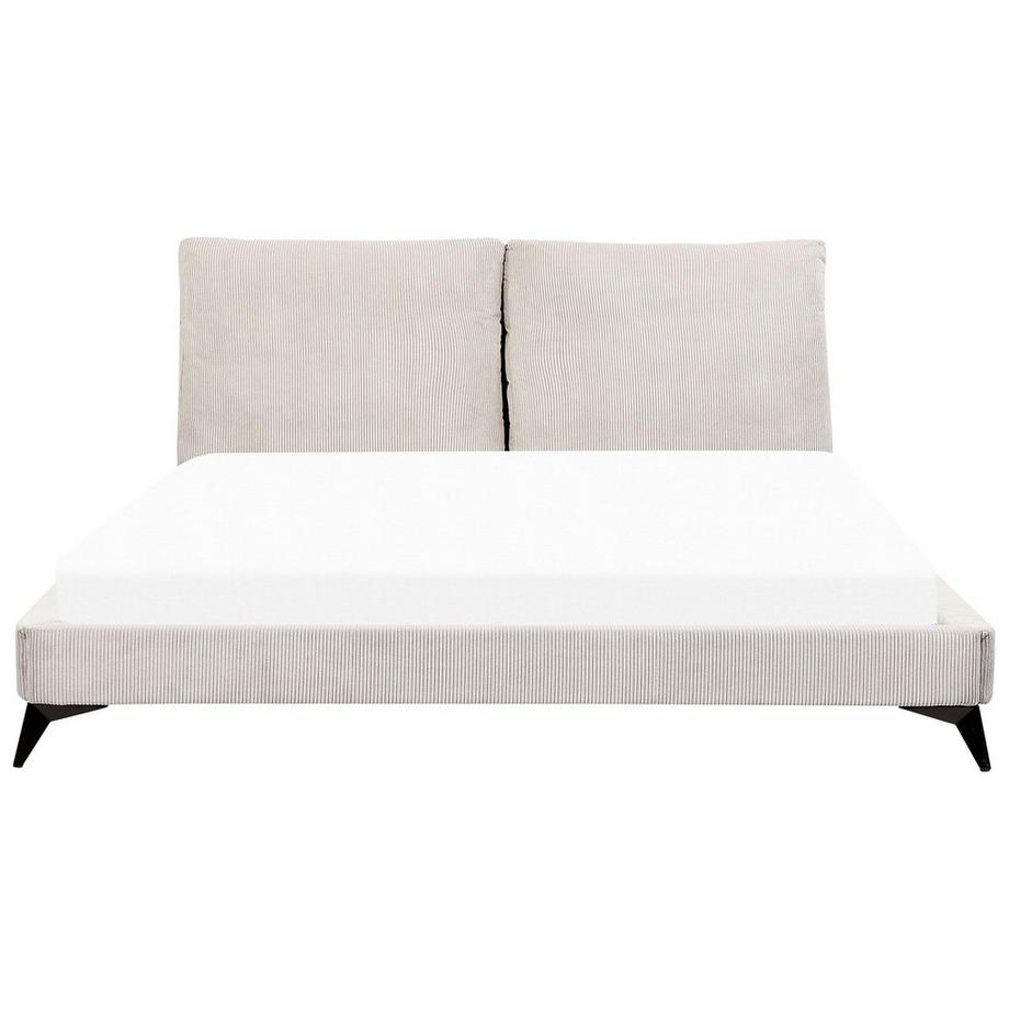 Beliani Letto en Velluto a coste Scandinavo MELLE  