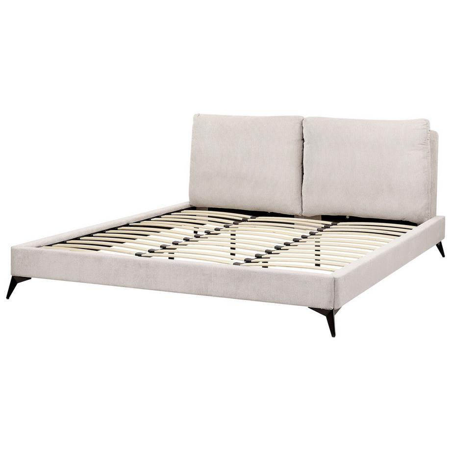 Beliani Letto en Velluto a coste Scandinavo MELLE  