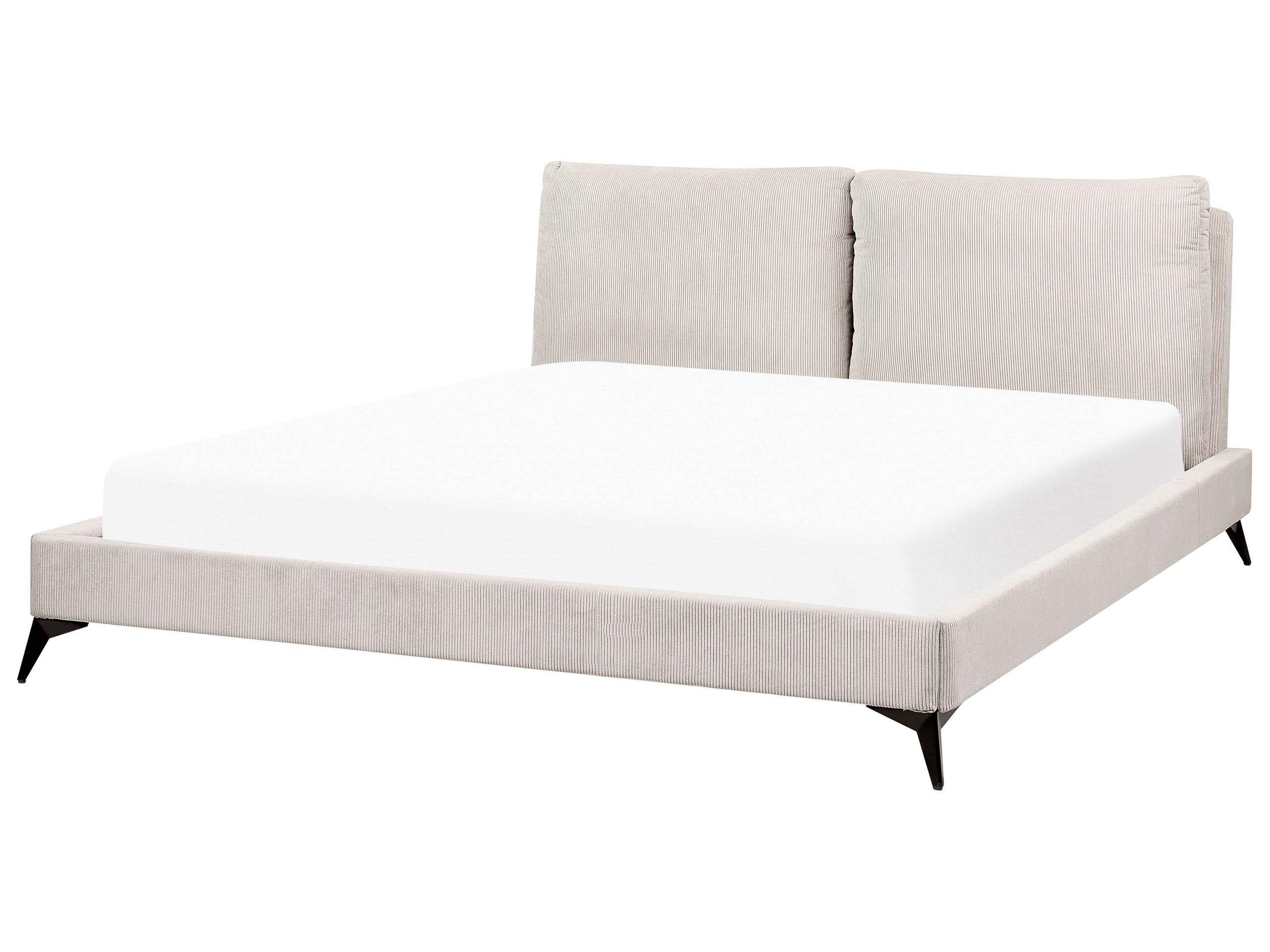 Beliani Letto en Velluto a coste Scandinavo MELLE  