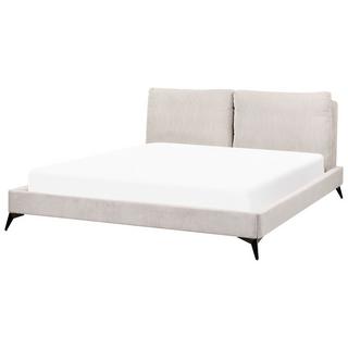 Beliani Letto en Velluto a coste Scandinavo MELLE  