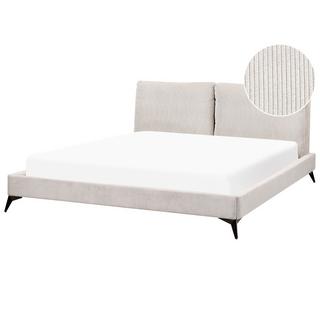 Beliani Letto en Velluto a coste Scandinavo MELLE  