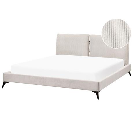 Beliani Letto en Velluto a coste Scandinavo MELLE  