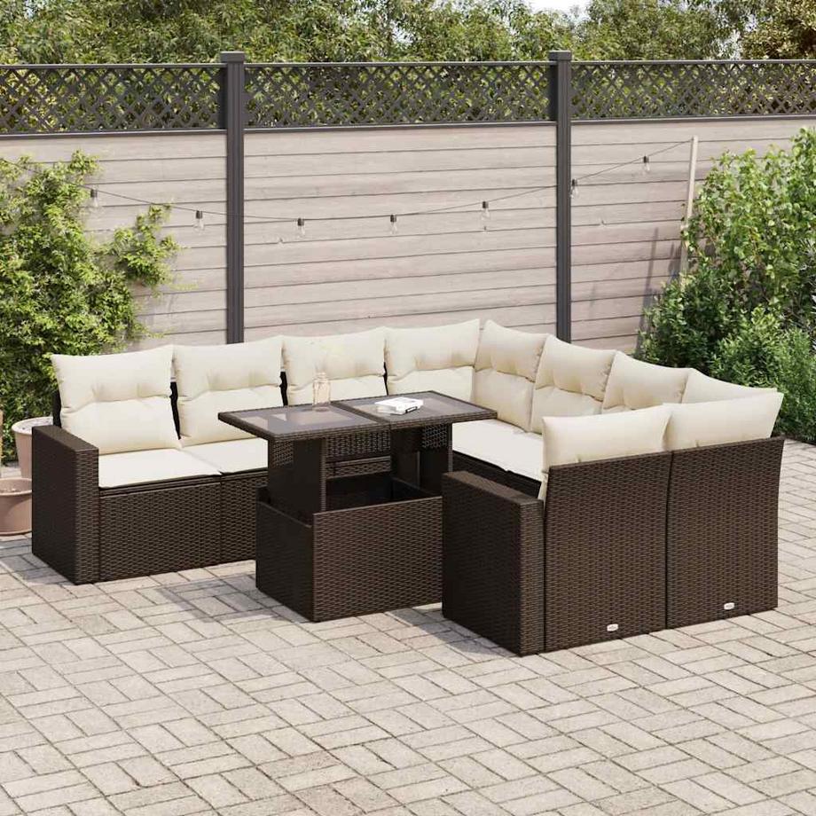 VidaXL Ensemble de canapés de jardin rotin synthétique  