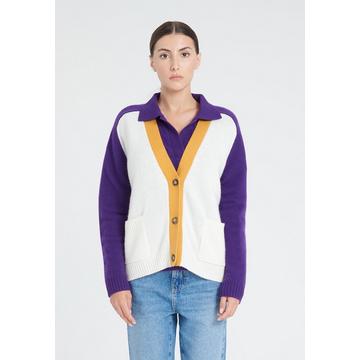 ZAYA 16 Cardigan col V 4 fils - 100% cachemire