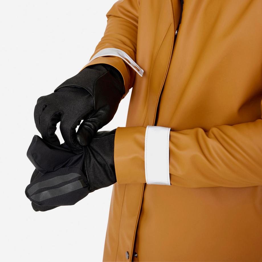 BTWIN  Lederhandschuhe mit Überziehhandschuhen 