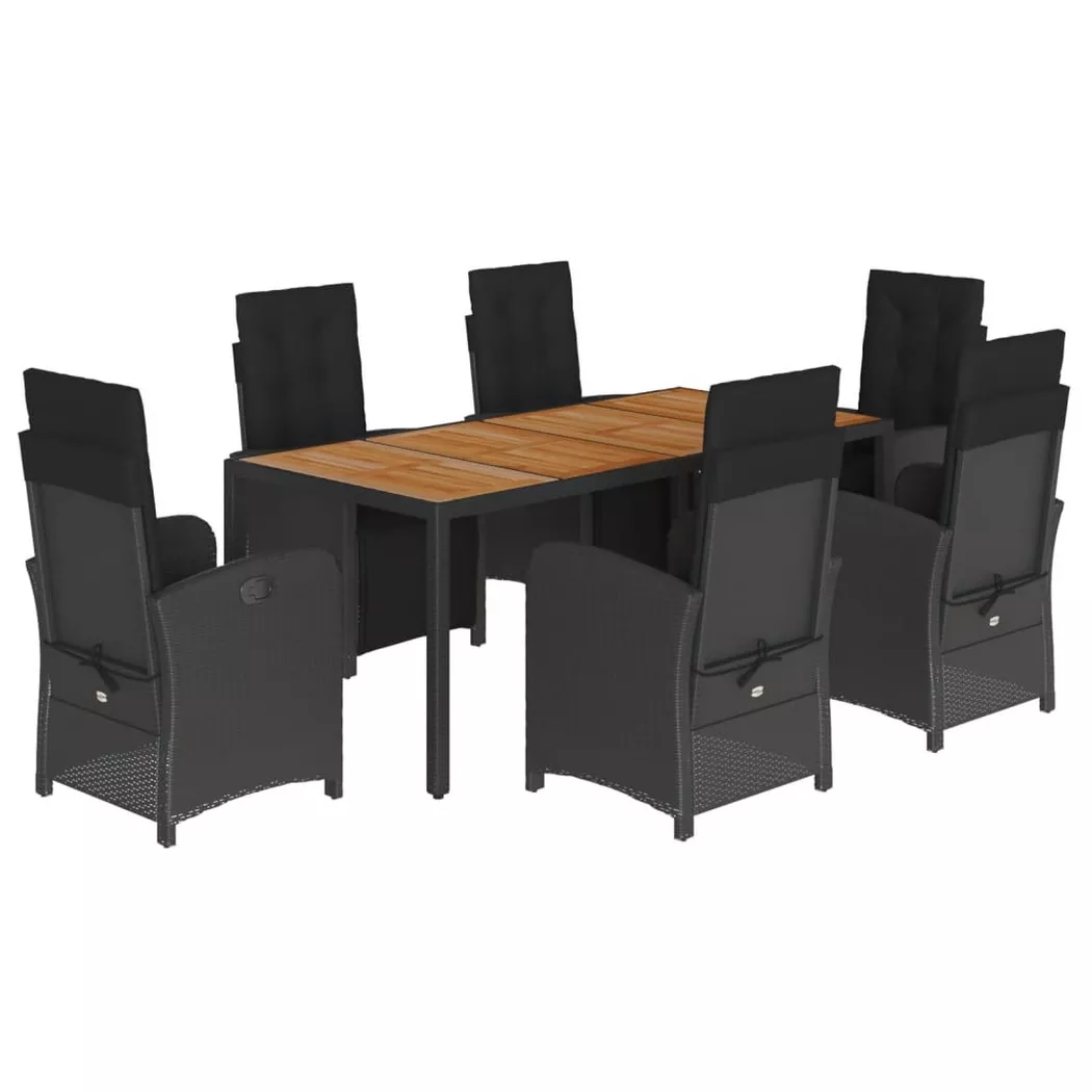 VidaXL - Garten essgruppe poly-rattan, One Size, Schwarz