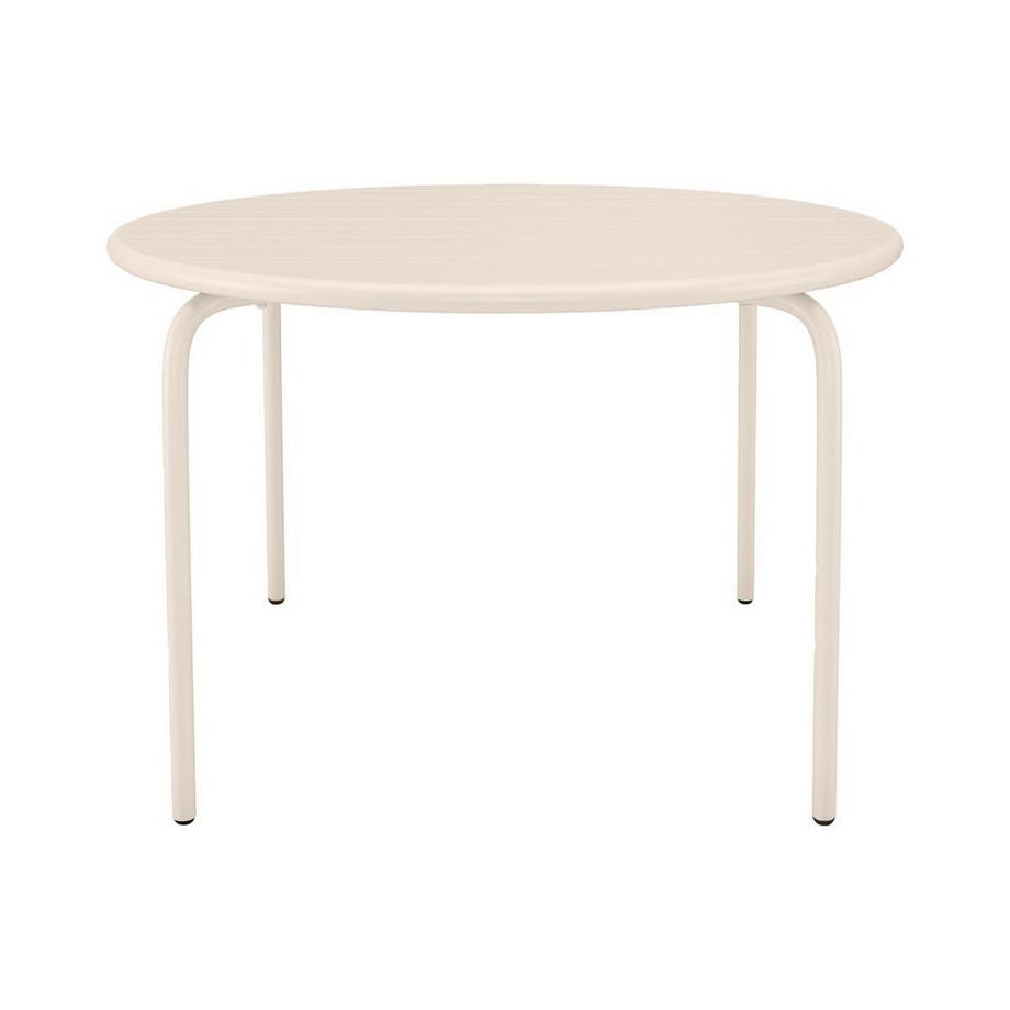 Vente-unique Table ronde de jardin D.110cm en métal - Beige - MIRMANDE de MYLIA  
