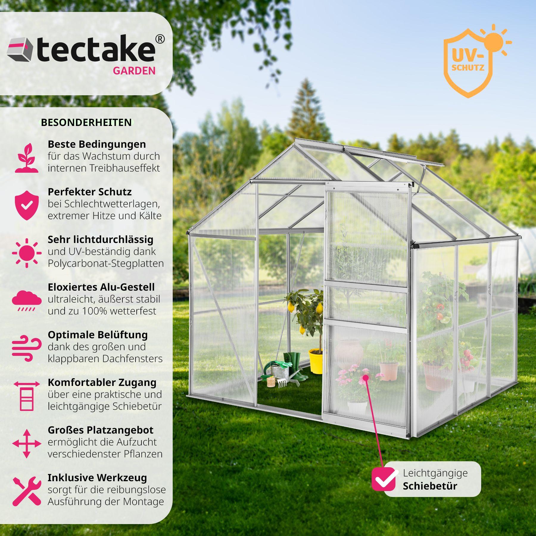 Tectake  Serre de jardin en aluminium 