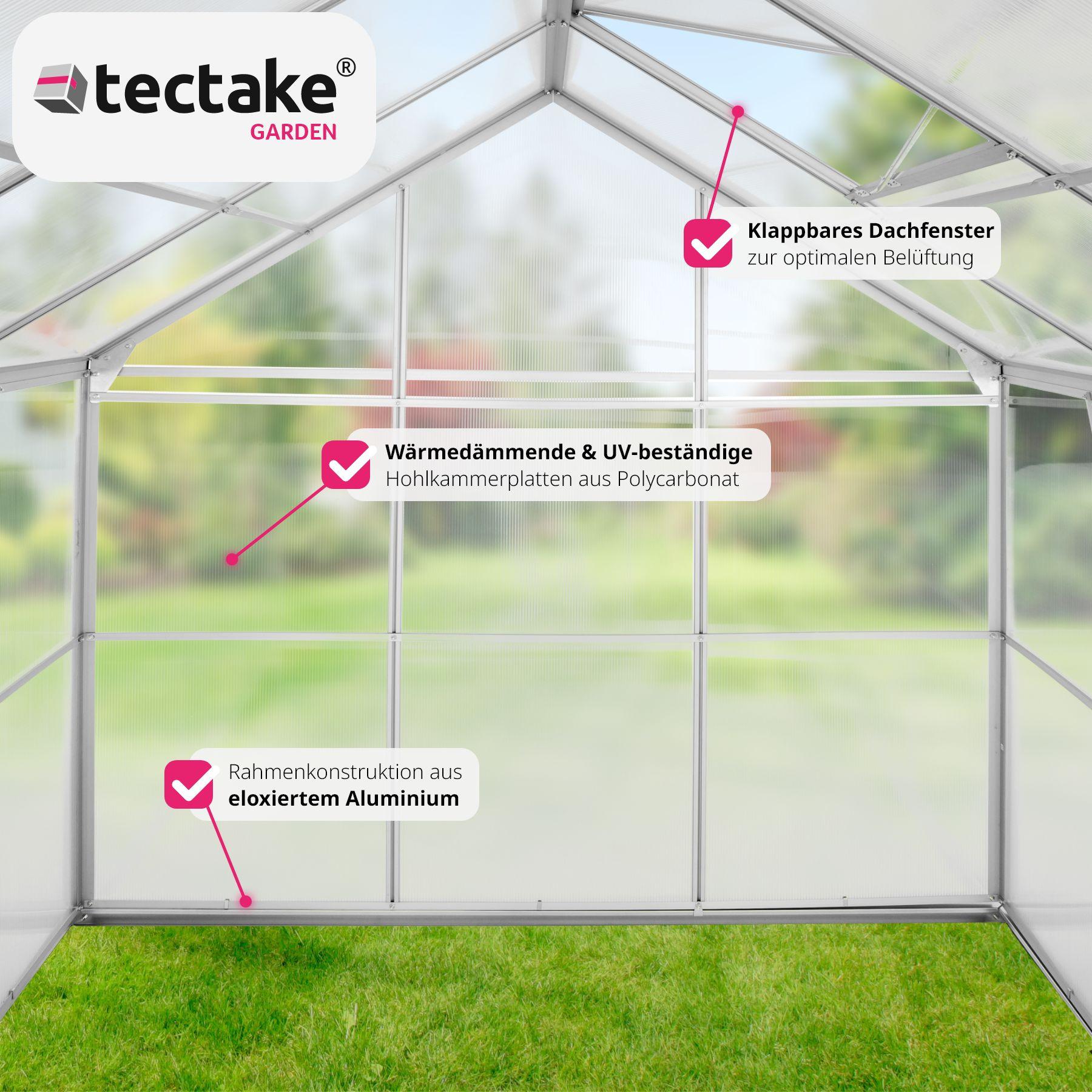 Tectake  Serre de jardin en aluminium 