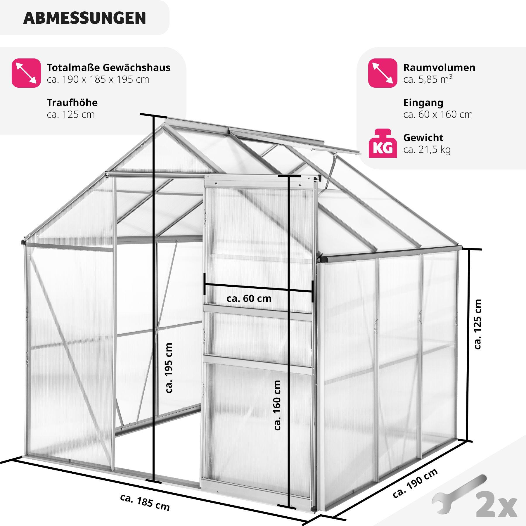 Tectake  Serre de jardin en aluminium 