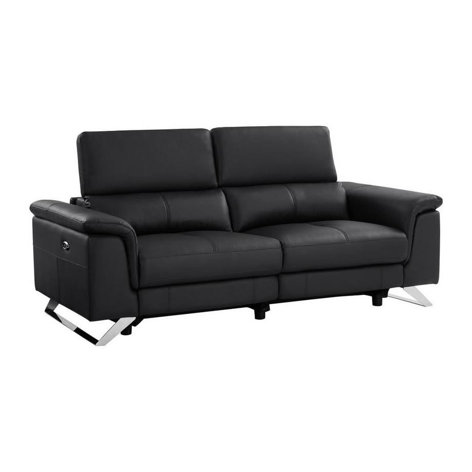 Vente-unique Canapé 3 places relax électrique en cuir de vachette noir BREYT II  