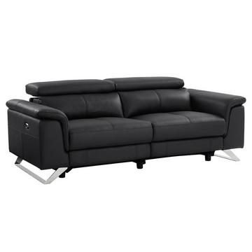 Relaxsofa 3-Sitzer elektrisch - Rindsleder - Schwarz - BREYT II