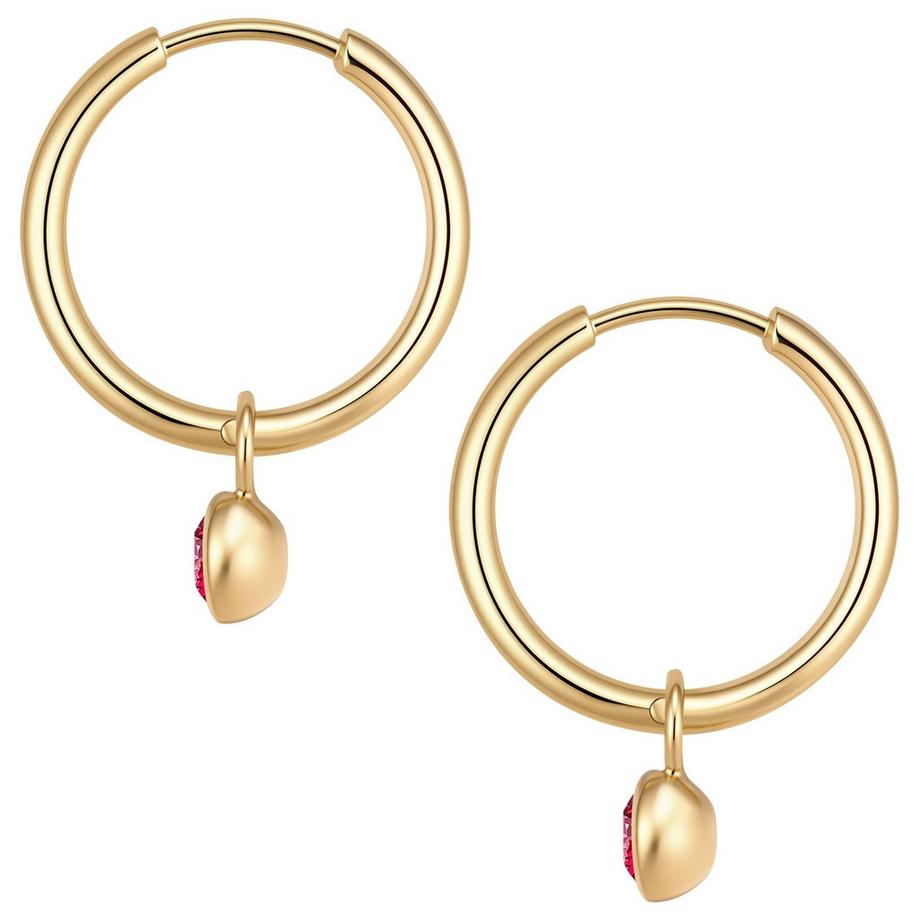 Glanzstücke München  Creolen Geburtsstein Januar Edelstahl verziert mit Kristallen von Swarovski 