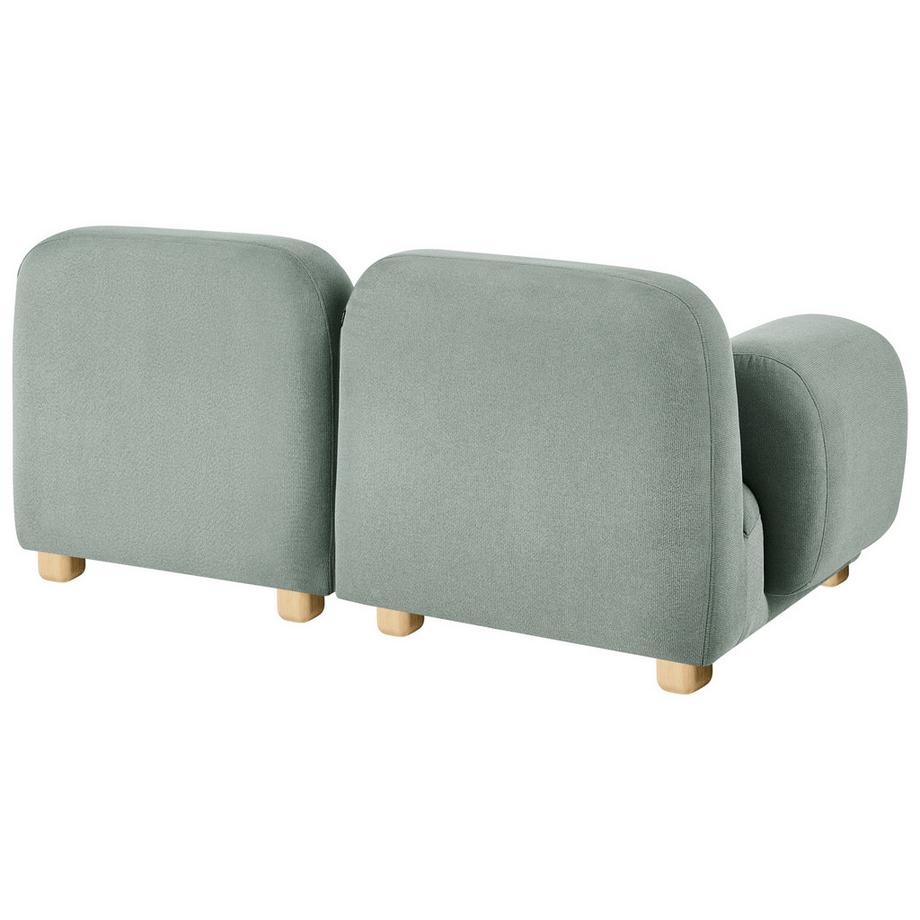 Beliani Canapé 2 places avec ottoman en Tissu Moderne AMLI  