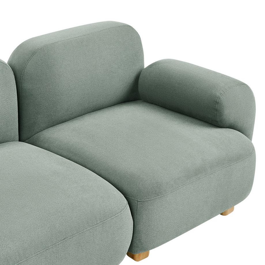 Beliani Canapé 2 places avec ottoman en Tissu Moderne AMLI  