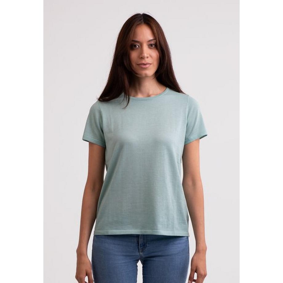 CASH-MERE.CH Kurzarm Rundhals T-Shirt  