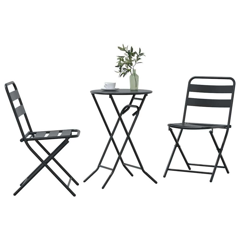 VidaXL Set Bistro da Giardino Acciaio  