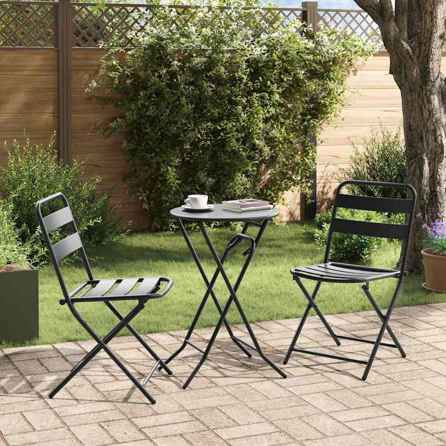 VidaXL Set Bistro da Giardino Acciaio  