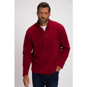 Pullover polo di pile leggero con colletto alto e zip