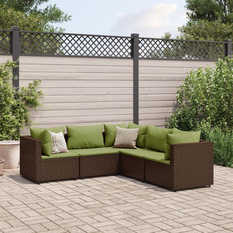 VidaXL set salotto da giardino Polirattan  